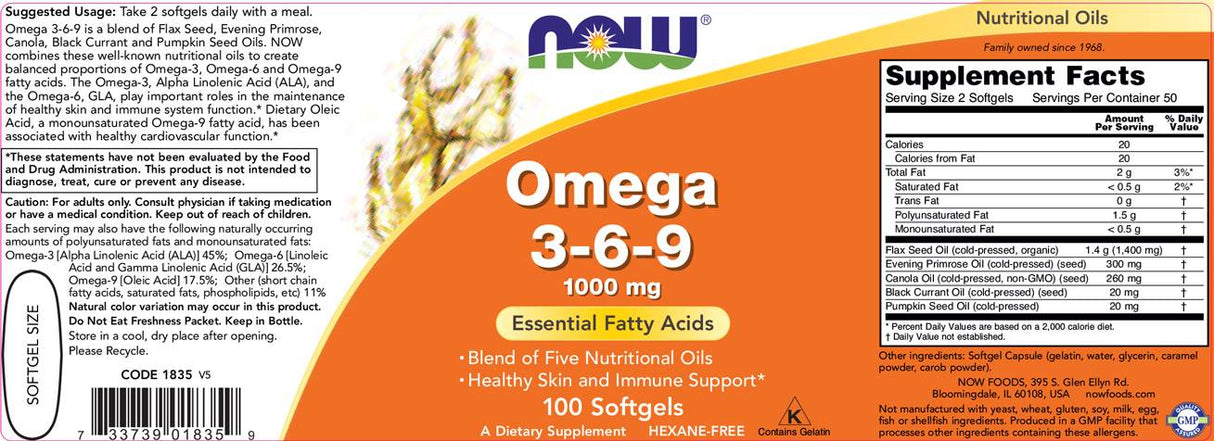 Omega 3-6-9 1000 mg - 100 Гел капсули - Feel You