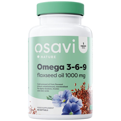 Omega 3-6-9 Flaxseed Oil 1000 mg - 60 Гел капсули - Feel You