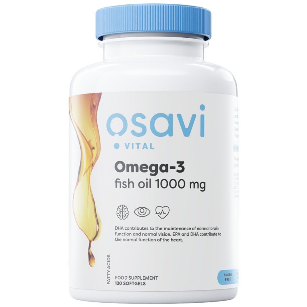 Omega 3 Fish Oil 1000 mg | Molecularly Distilled - 120 Гел капсули - Feel You