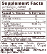 Omega 3 Fish Oil 180 EPA/120 DHA - 100 Дражета - Feel You