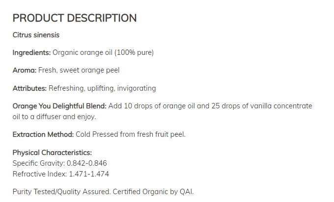 Био масло от портокал - Oragnic Orange Oil - 30 ml - Feel You