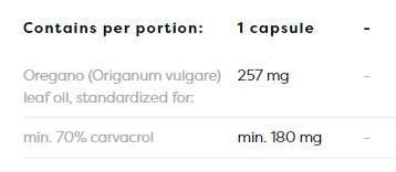 Oregano Oil 257 mg | 70% Carvacrol - 120 капсули - Feel You