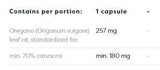 Oregano Oil 257 mg | 70% Carvacrol - 120 капсули - Feel You