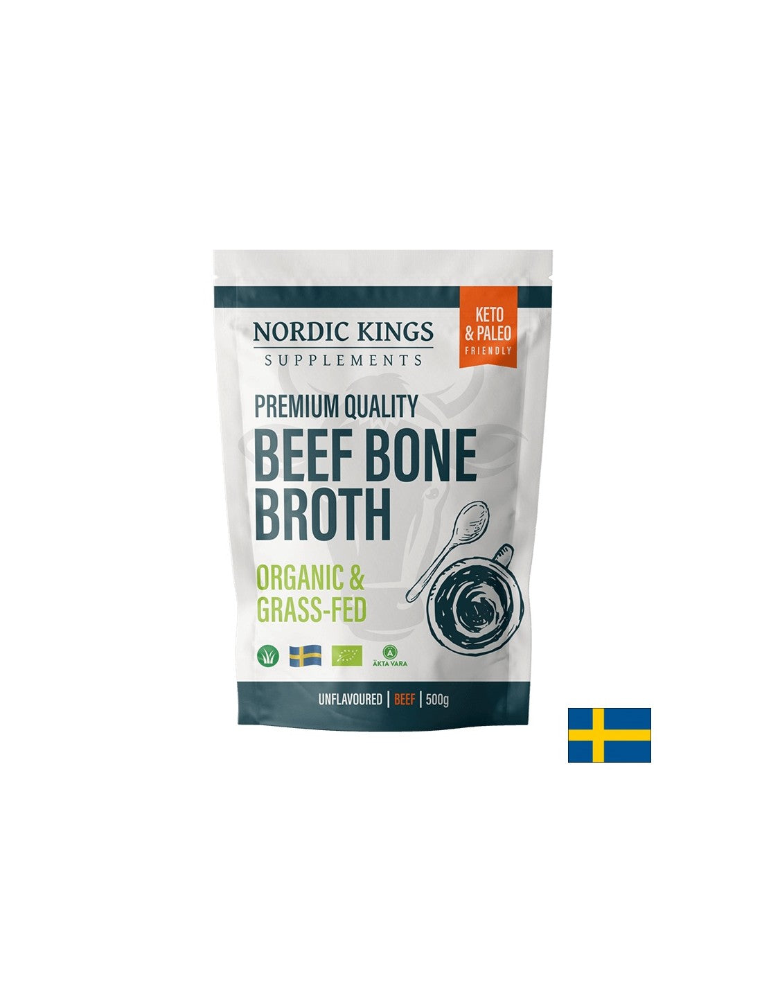 Телешки костен бульон, неовкусен (Organic), 500 g прах Nordic Kings - Feel You