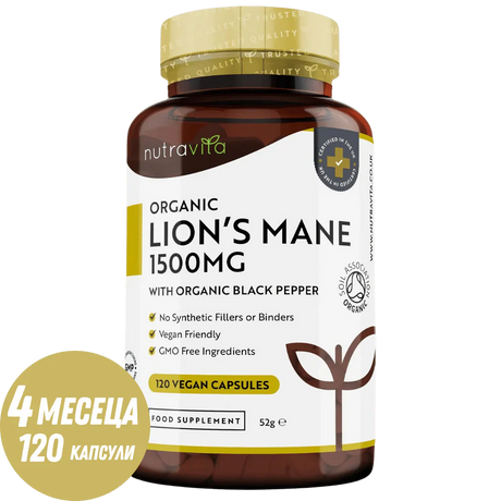 Organic Lion's Mane 120 Vcaps. Nutravita - Feel You