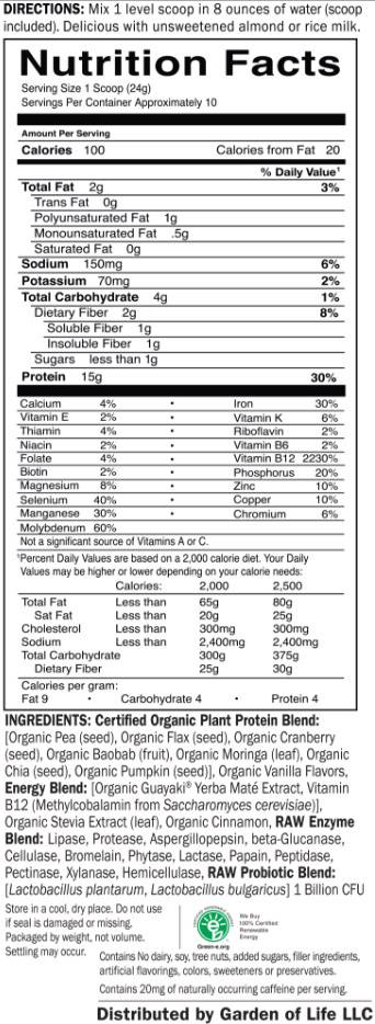 Organic Plant Protein / Smooth Energy - 240 грама - Feel You