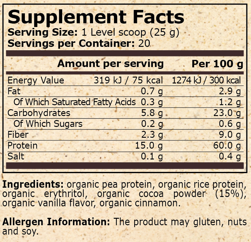 ORGANIC VEGAN PROTEIN - 500 g