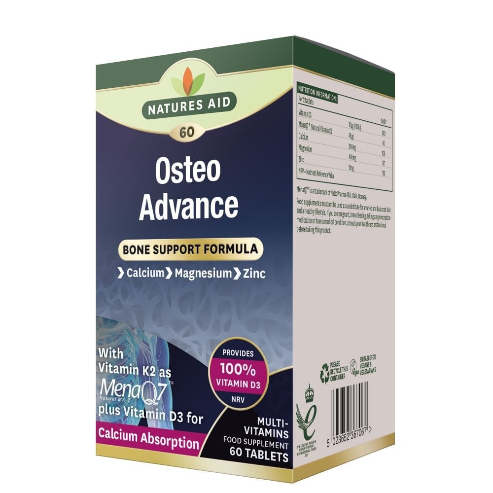 Формула за здрави кости Osteo Advance 60 таблетки, Natures Aid - Feel You