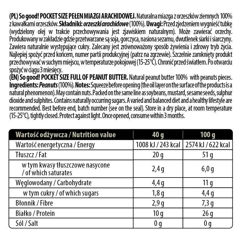 Pocket Size / Full of Peanut Butter Paste / Crunchy 40 грама - Feel You