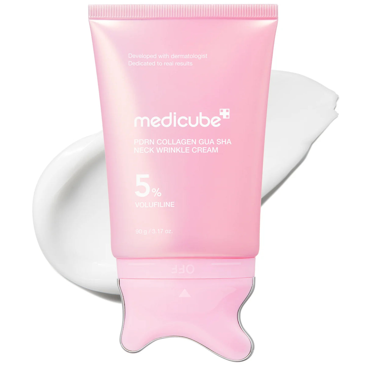 Medicube PDRN Collagen Gua Sha Neck Wrinkle Cream – Стягащ крем за шия с PDRN и Гуа Ша, 90 г