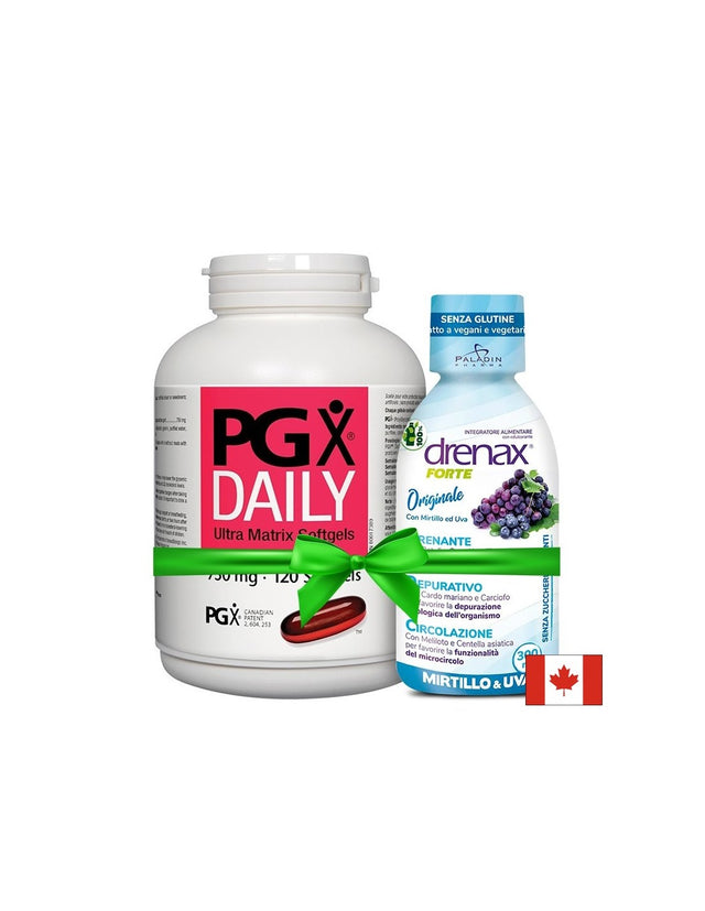 Промо пакет "Стройна фигура" - PGX® Daily Ultra Matrix 750 mg x 120 капсули + Диуретична формула Drenax Forte 300 ml, 10 дози - Feel You