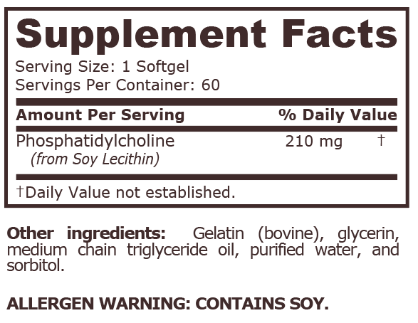 PHOSPHATIDYL CHOLINE 210 mg - 60 Softgels