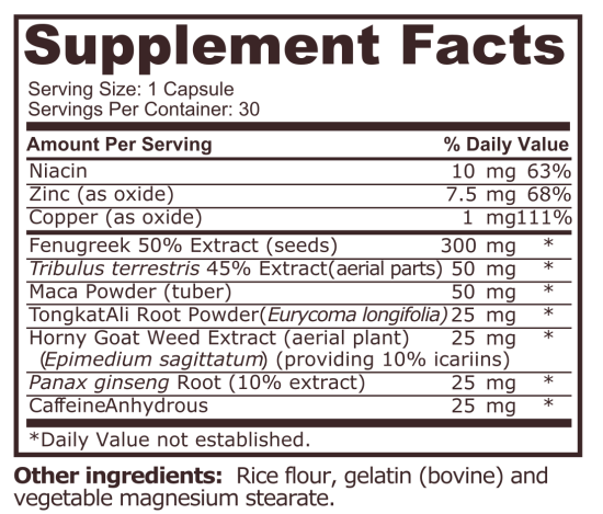 LIBIDO FORMULA - 30 capsules