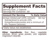 GINKGKO BILOBA 60 mg - 60 capsules