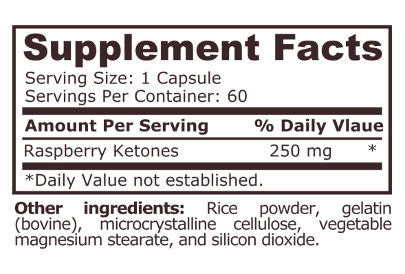 RASPBERRY KETONES - 60 capsules