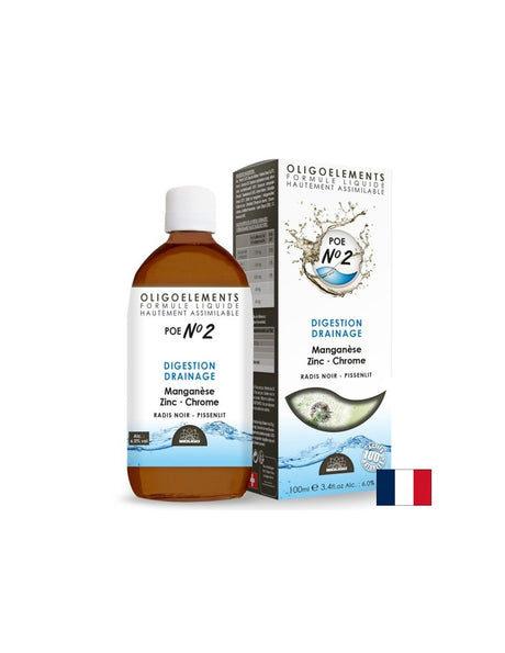Храносмилане - Манган, цинк, хром + екстракти от глухарче и черна ряпа POE N°2, 100 ml Propos’Nature - Feel You