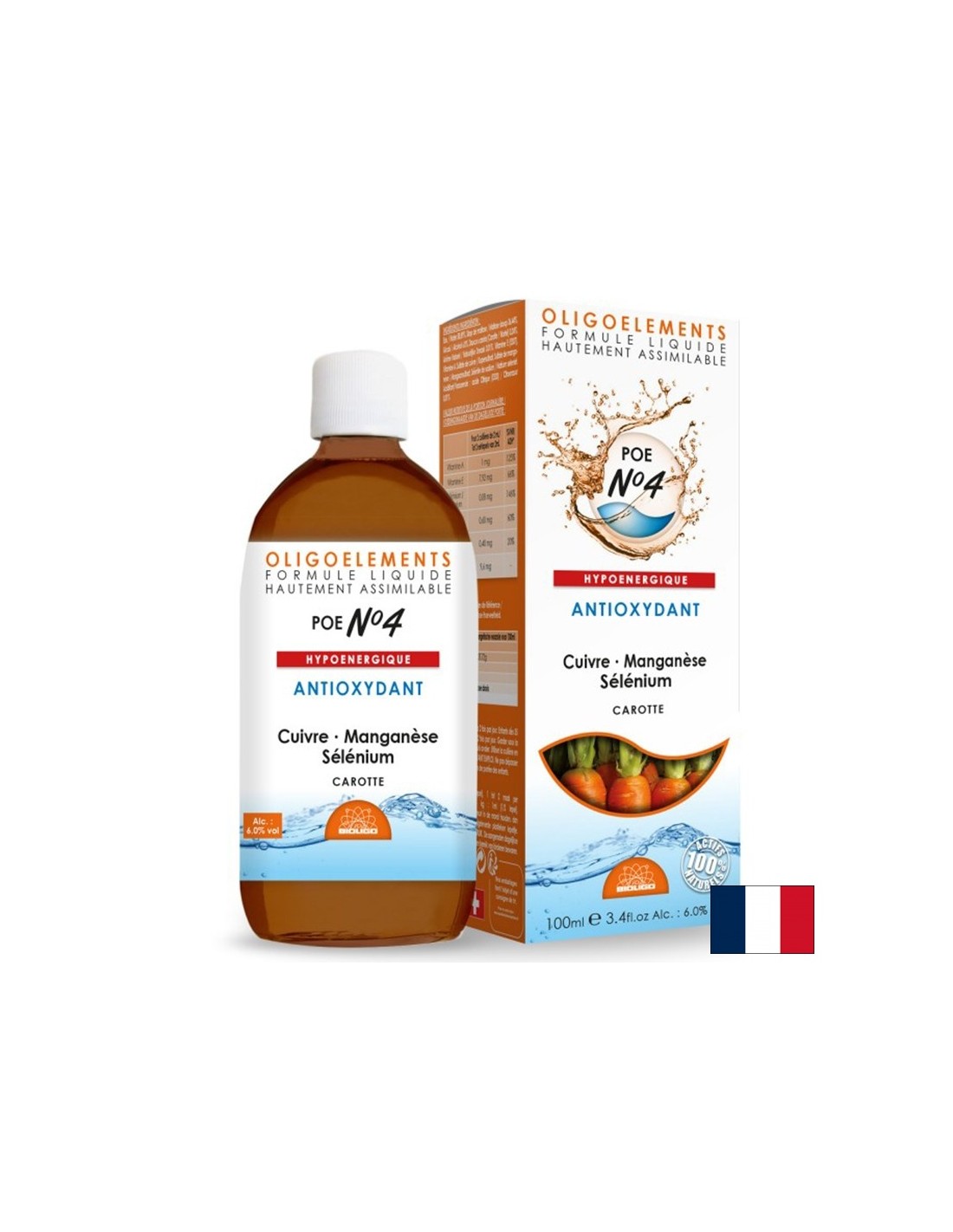 Антиоксидант - Мед, Манган, Селен, Витамин А и Е + екстракт от морков POE N°4, 100 ml Propos’Nature - Feel You