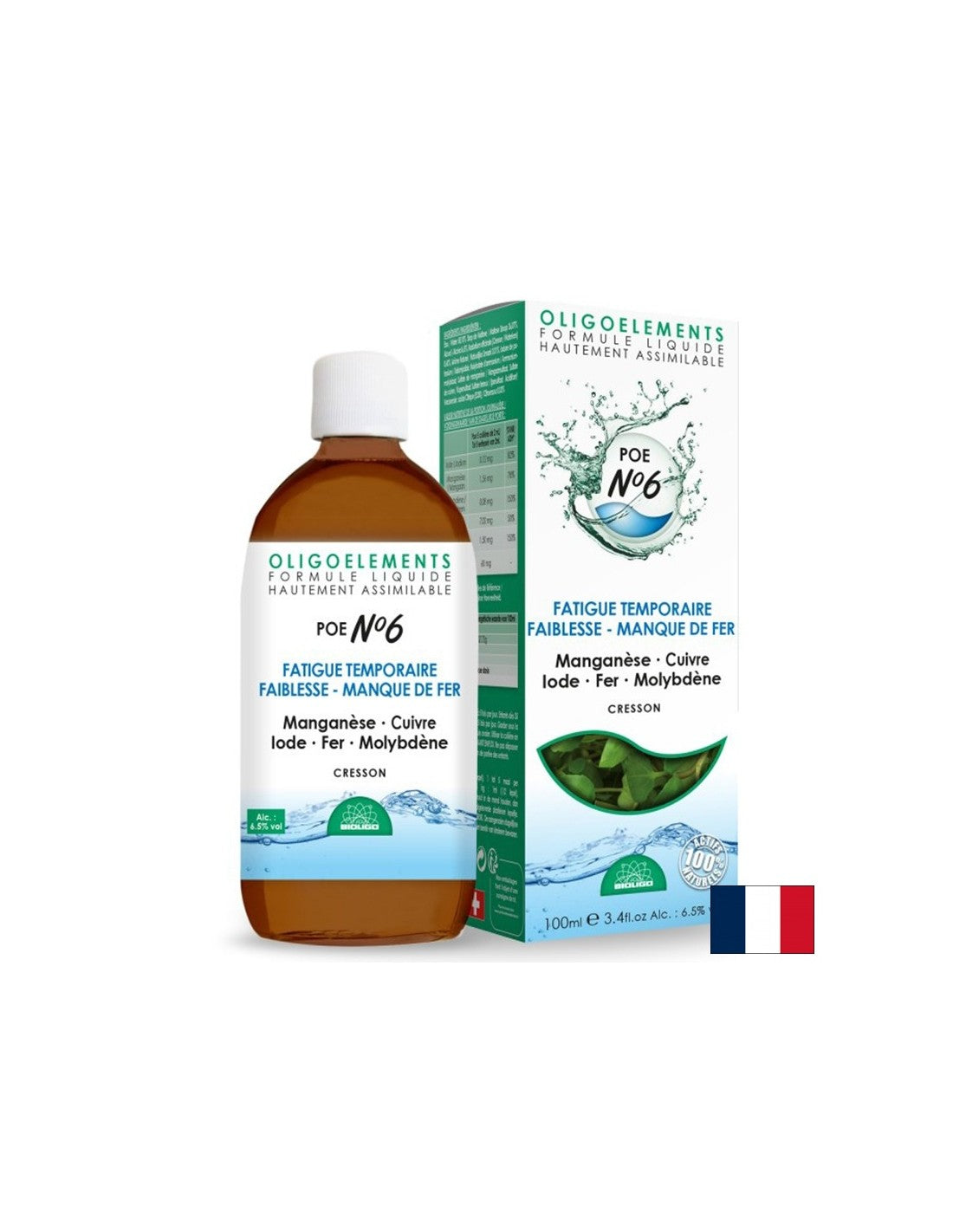 Анемия - Манган, Мед, Йод, Желязо, Молибден с екстракт от Кресон POE N°6, 100 ml Propos’Nature - Feel You