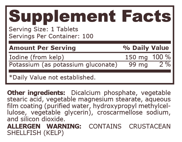 POTASSIUM 99 mg - 100 Tablets