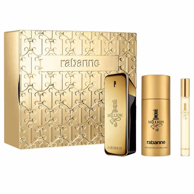Paco Rabanne 1 Million Eau De Toilette Spray 100ml Set 3 Pieces - Feel You