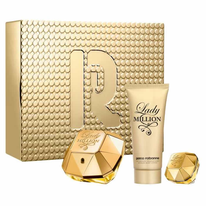 Paco Rabanne Lady Million Eau De Parfum Spray 80ml Set 3 Pieces - Feel You