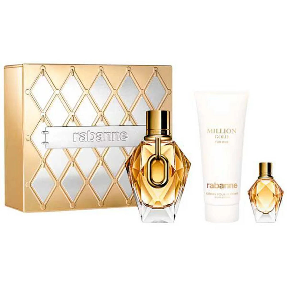 Paco Rabanne P Rabanne Million Gold For Her Eau De Parfum Recargable 90ml Lotion Pour Le Corps Loción Corporal 100ml Eau De Parfum 10ml - Feel You