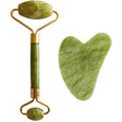 Palsar 7 - Light Green Xiuyan Jade Roller & Gua Sha Set (green xiuyan jadeite) - Feel You