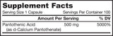 Pantothenic Acid B5 500 mg - 100 капсули - Feel You