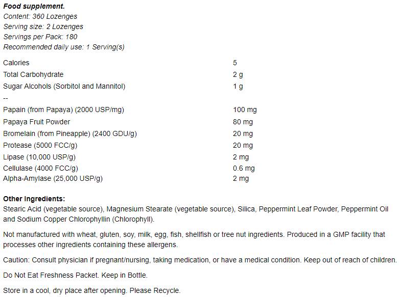 Papaya Enzymes - 360 Дъвчащи таблетки - Feel You