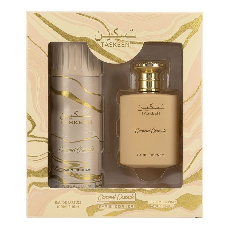Paris Corner – Taskeen Caramel Cascade Eau De Parfum 100ml + Deodorant Spray 200ml - Feel You