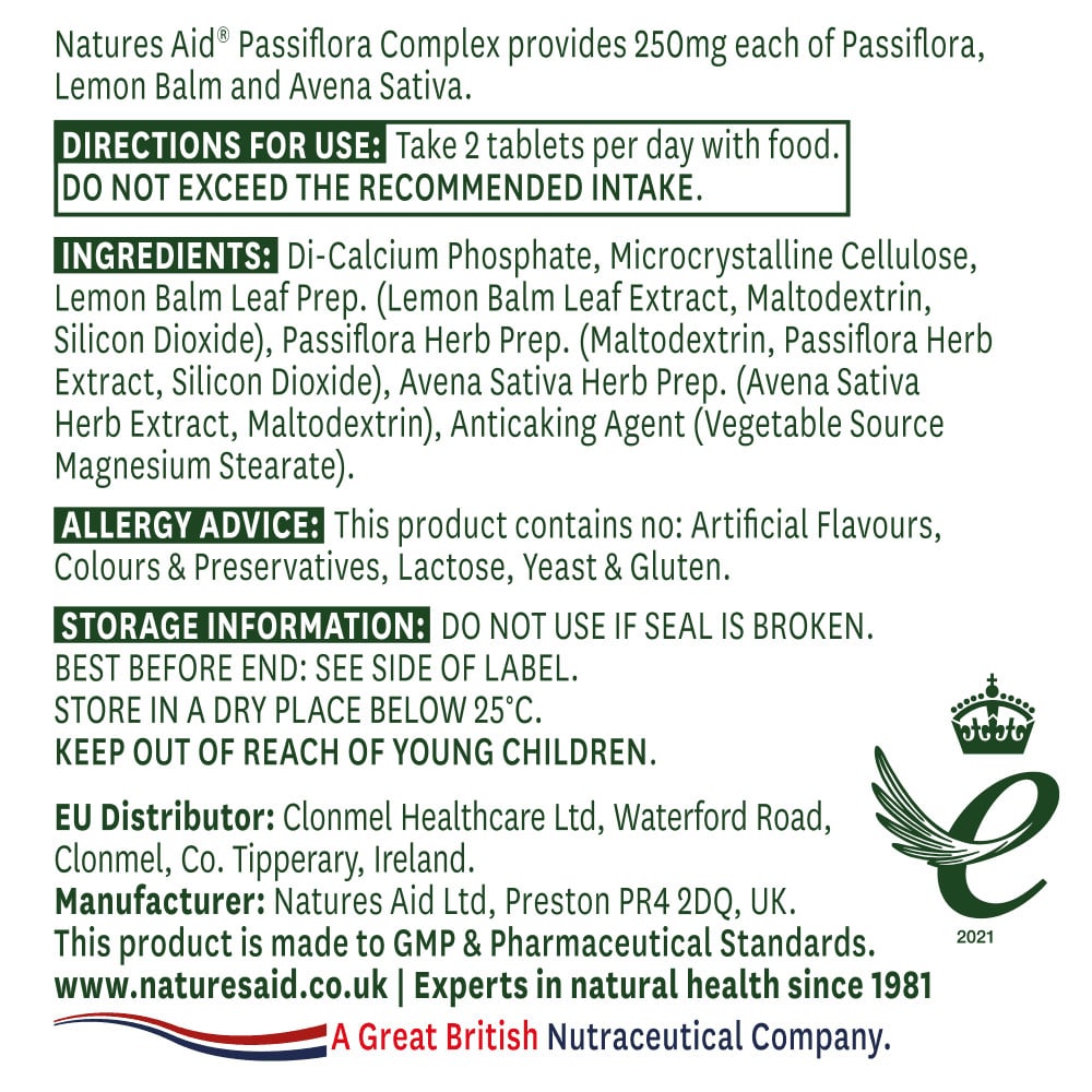 Пасифлора Комплекс (Passiflora Complex) 60 таблетки NaturesAid - Feel You