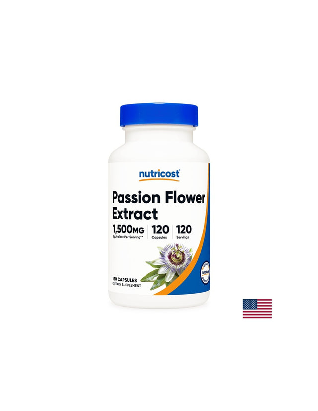 Стрес и напрежение - Пасифлора (Passion Flower Extract ), 375 mg х120 капсули Nutricost - Feel You