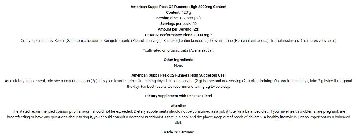 Peak O2 | The Runners High - 120 грама - Feel You