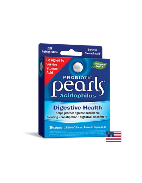 Pearls® Probiotic / Пърлс® Пробиотик, 1 млрд. активни пробиотици x 30 софтгел капсули Nature’s Way - Feel You