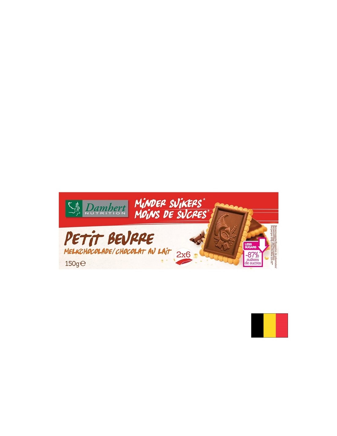Бисквити Petit Beurre с млечен шоколад (без захар), 150 g - Feel You