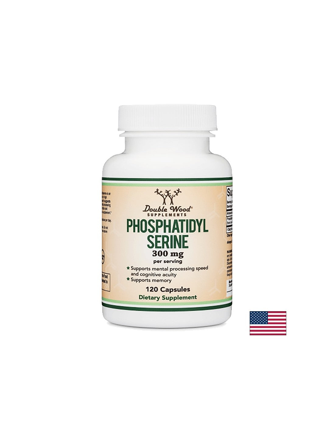 Phosphatidyl serine/ Фосфатидилсерин, 300 mg, 120 капсули Double Wood - Feel You