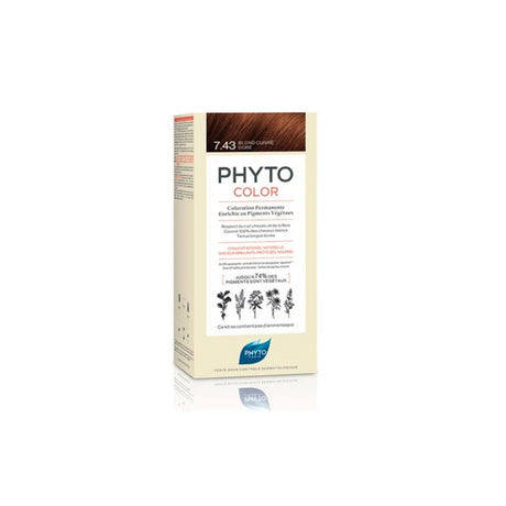 Phyto, Color Kit Coloration, Permanent Hair Dye, 7.43 Copper, 50 ml - Feel You