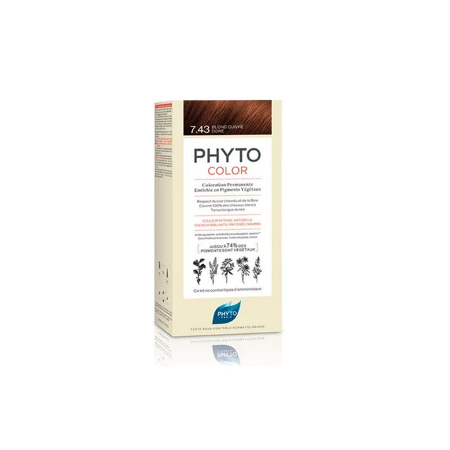 Phyto, Color Kit Coloration, Permanent Hair Dye, 7.43 Copper, 50 ml - Feel You