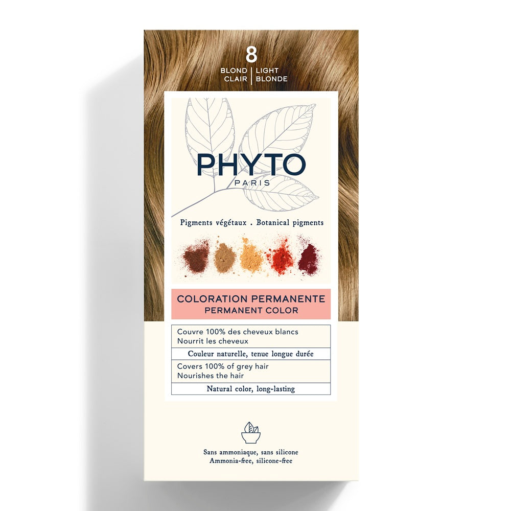 Phyto, Color, Permanent Hair Dye, 8 Light Blonde, 50 ml - Feel You