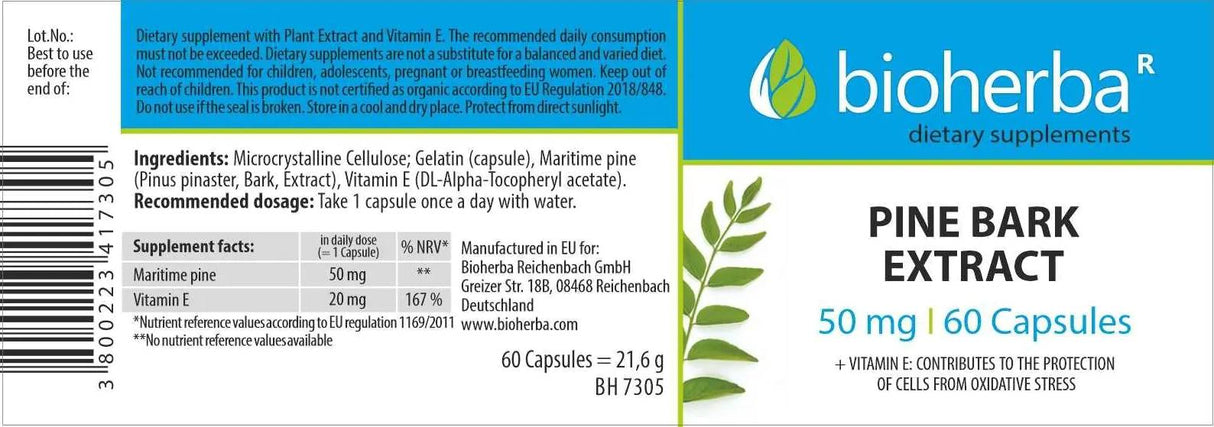 Pine Bark Extract 50 mg - 60 капсули - Feel You