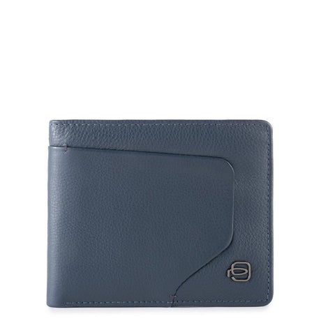 Piquadro, Akron, Leather Wallet, With Detachable Document Holder, Blue, For Men - Feel You