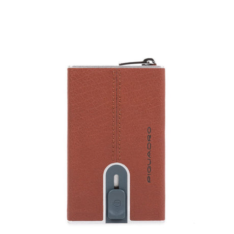 Piquadro, Black Square, Leather Card Holder, Square Sliding System, Brown, Unisex - Feel You