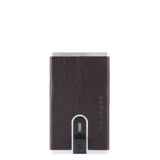 Piquadro, Black Square, Leather Card Holder, Square Sliding System, PP4825B3R-TM, Brown, For Men - Feel You