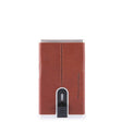 Piquadro, Black Square, Leather Card Holder, Square Sliding System with Money Clip, PP4825B3R-CU, Brown, For Men - Feel You