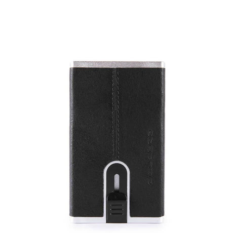 Piquadro, Black Square, Leather Wallet, Square Sliding System with Compact for Banknotes, PP4891B3R N, Black, For Men - Feel You
