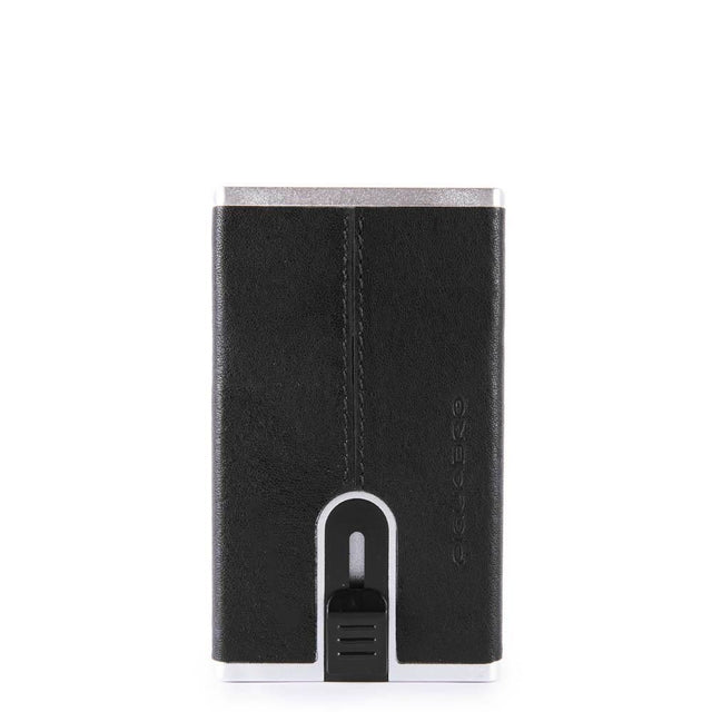 Piquadro, Black Square, Leather Wallet, Square Sliding System with Compact for Banknotes, PP4891B3R N, Black, For Men - Feel You