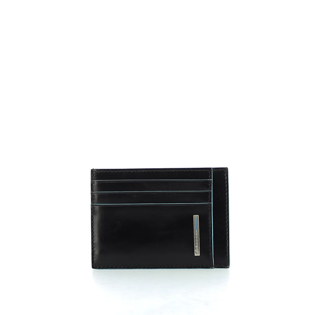 Piquadro, Blue Square, Leather Card Holder, PP2762B2R / N, Black, For Men - Feel You