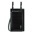 Piquadro, Blue Square, Leather Crossbody Bag, Black, 11.5 x 19 x 2 cm, For Men - Feel You