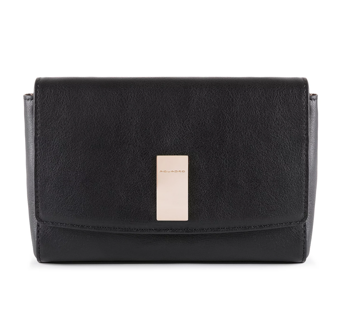 Piquadro, Dafne, Leather Handbag, Sistem RFID, Black, 19 cm - Feel You