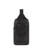 Piquadro, Monospalla, Leather, Leather Backpack, Black, Mono Sling, For Men, 19 x 32 x 8 cm - Feel You